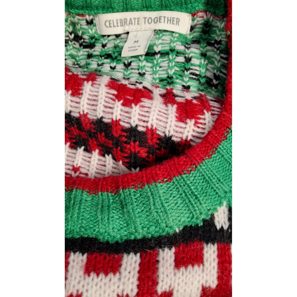 Celebrate Together Tree Rexosaurus Ugly Christmas Sweater Mens Medium Dinosaur/8 - Picture 2 of 3